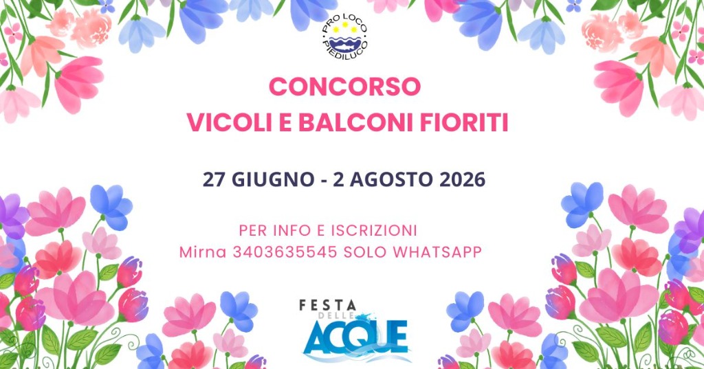 Concorso Vicoli e Balconi Fioriti 2026